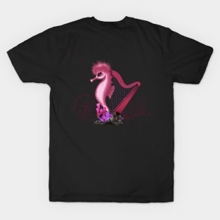 Wonderful harp with little seahorse T-Shirt